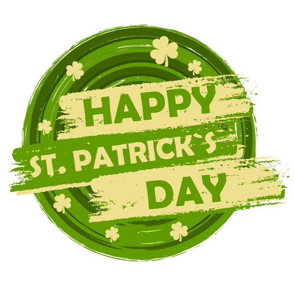 Happy St. Patrick's day met shamrock tekenen, groene ronde getekende b — Stockfoto