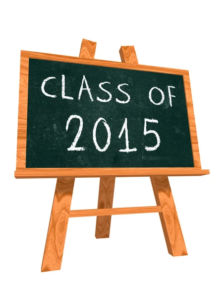 Klasse van 2015 op ezel schoolbord — Stockfoto