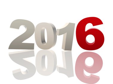 Kırmızı ve gri resimler 3D yeni yıl 2016