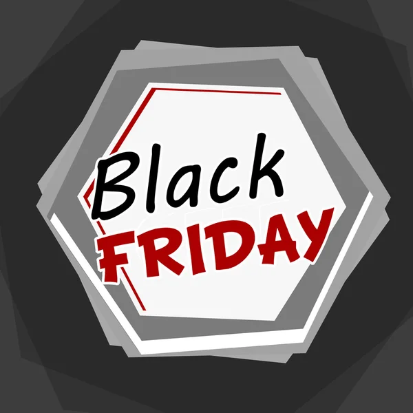Black friday, hexagons label — Stock Photo, Image