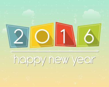 happy new year 2016 over sky background clipart