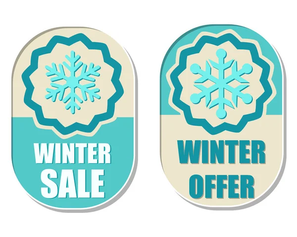 Winter sale and offer with snowflake sign — Stock Photo, Image