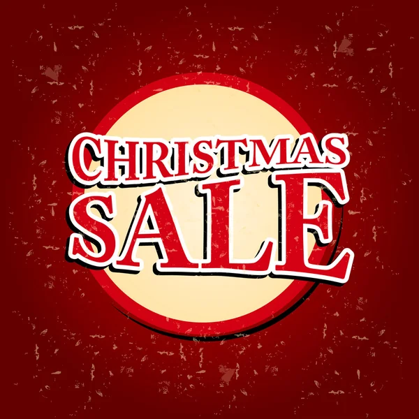 Christmas sale in circular red banner over old paper background — Stock Photo, Image