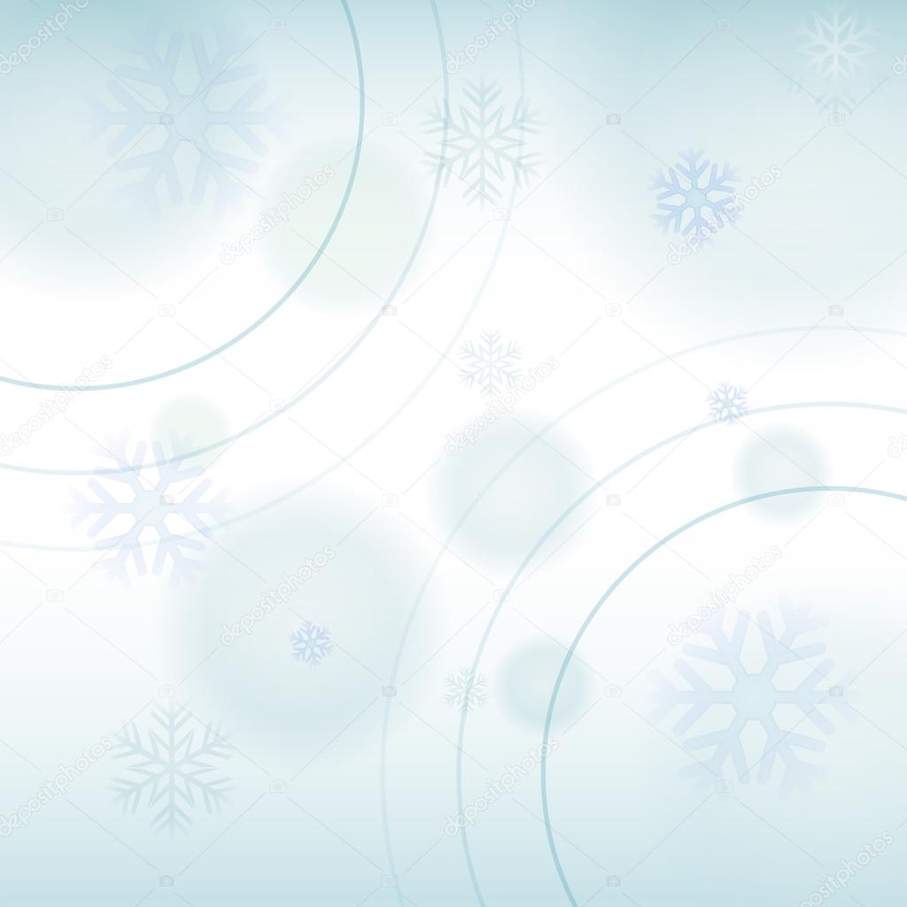 abstract winter light blue background with snowflakes