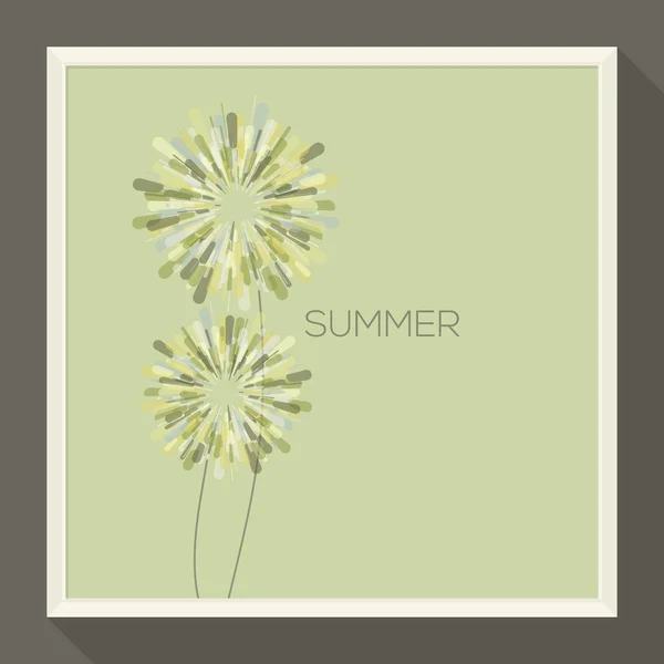 soyut pastel renkli yeşil çiçek ile bir poster. vektör çizim