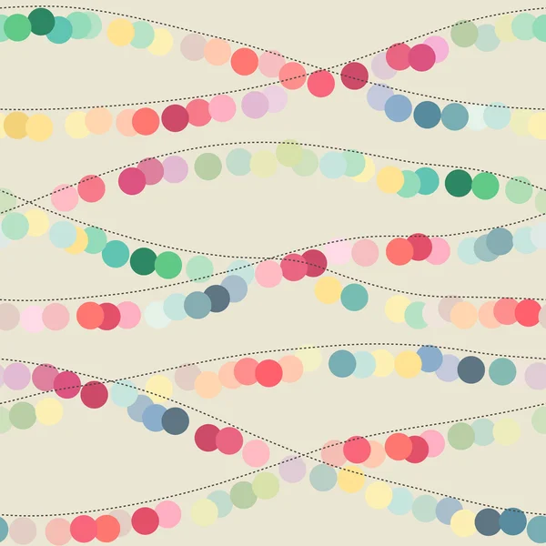 Безшовний фон з різнокольоровими круговими гірляндами. Векторні ілюстрації Ліцензійні Стокові Ілюстрації