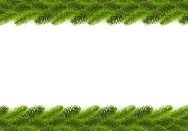 Xmas Yeşil Ağaç Dalları Sınırları