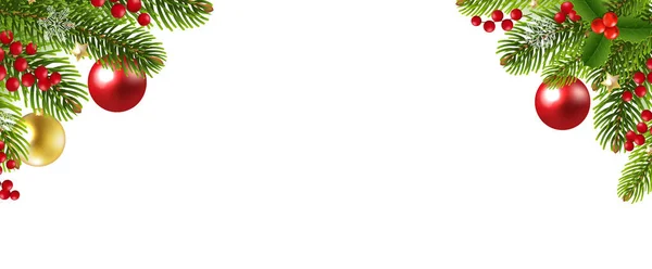 Vánoční karta s jedlí a bílým pozadím — Stockový vektor