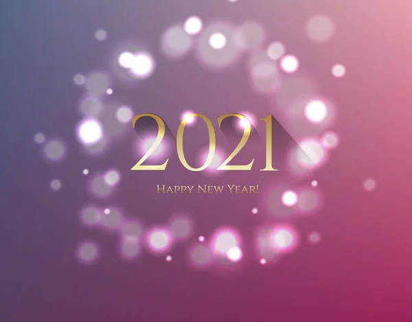 Happy New Year Postcard With Text — Stock Vector