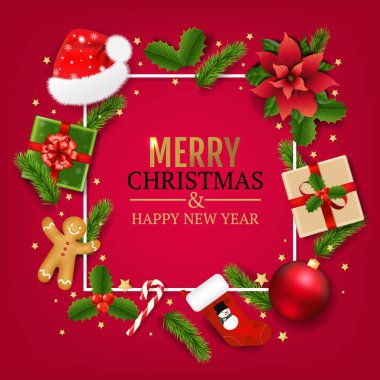 Xmas Oyuncakları ve firavun ağacıyla Mutlu Noeller.