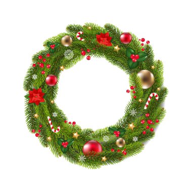 Firavun Ağacı ve Xmas Balolarıyla Xmas Çelengi