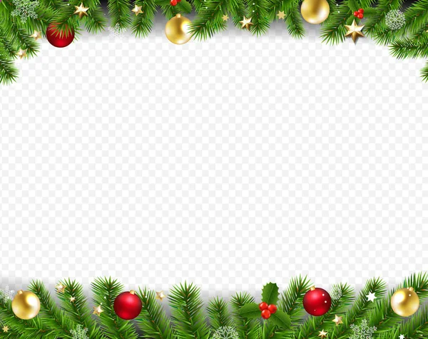 Happy New Year Card Border Transparent Background — Stockový vektor