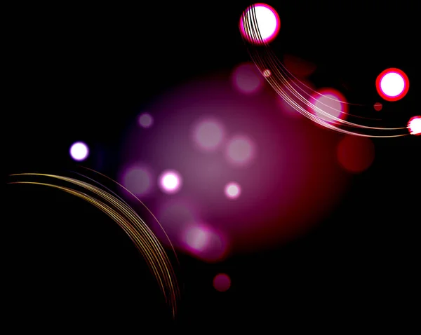 Flash Bokeh lumineux sur fond noir — Image vectorielle