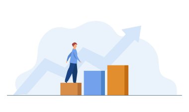 Kariyer basamaklarını tırmanan bir adam kavramı