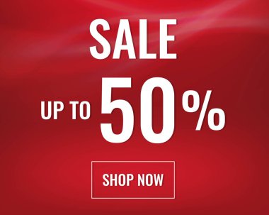 Metinli Kırmızı İndirim afişi