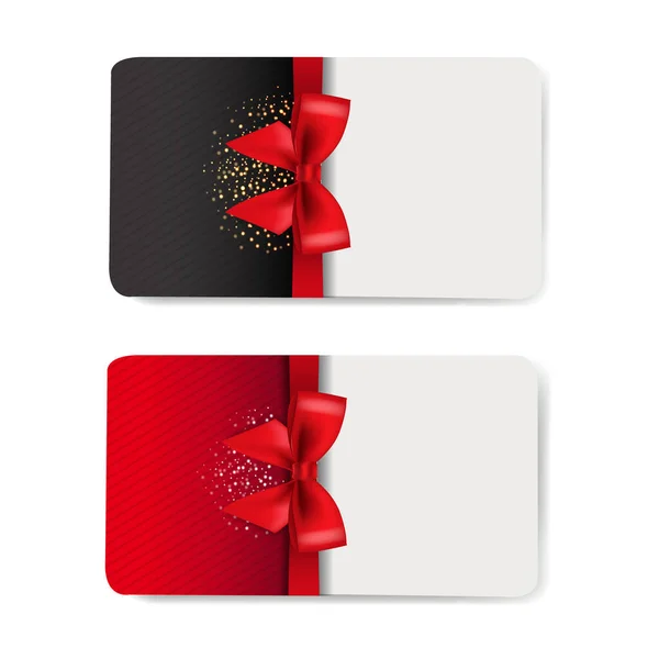 Dois cartões de presente conjunto isolado fundo branco — Vetor de Stock