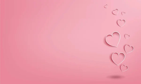 San Valentino Banner con cuori di carta — Vettoriale Stock