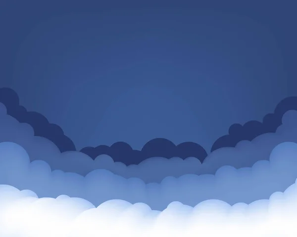 Blauwe en witte wolken Blauwe achtergrond — Stockvector