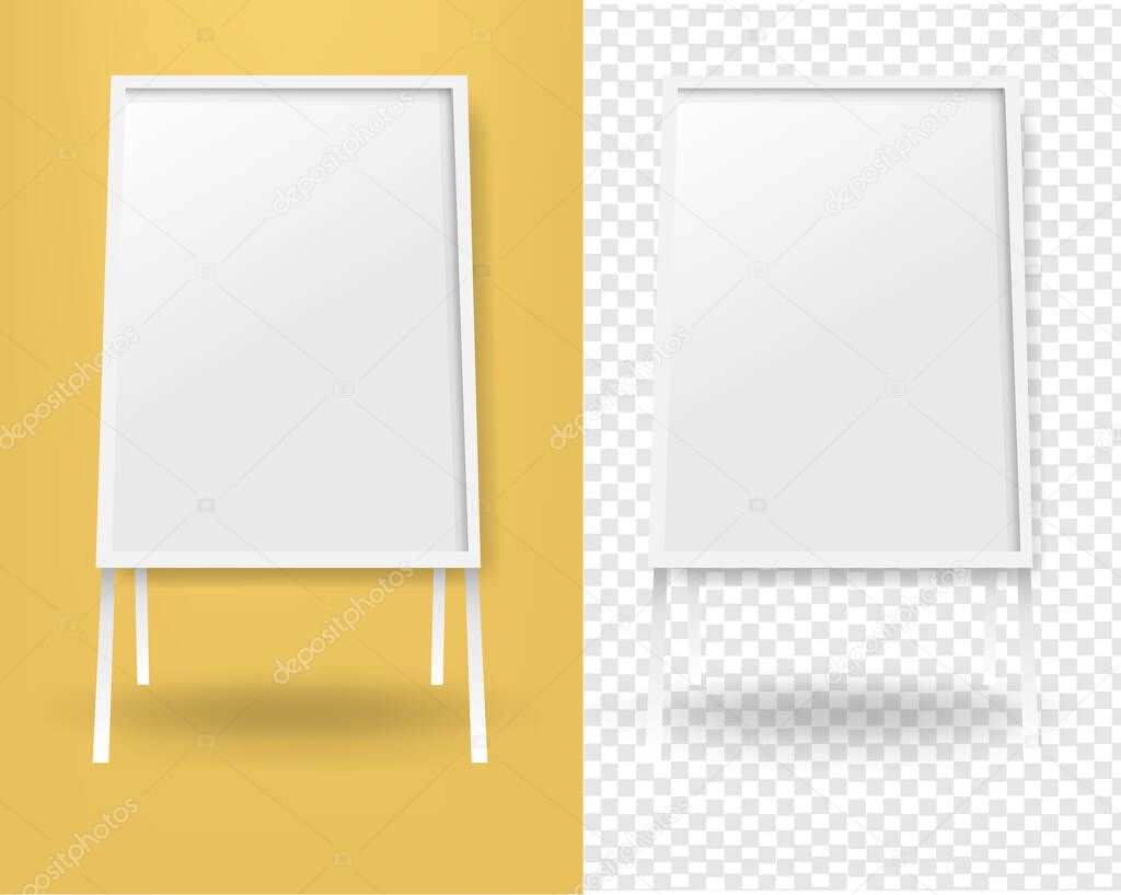 Mockup Banner Stend Isolated Yellow And Transparent Background