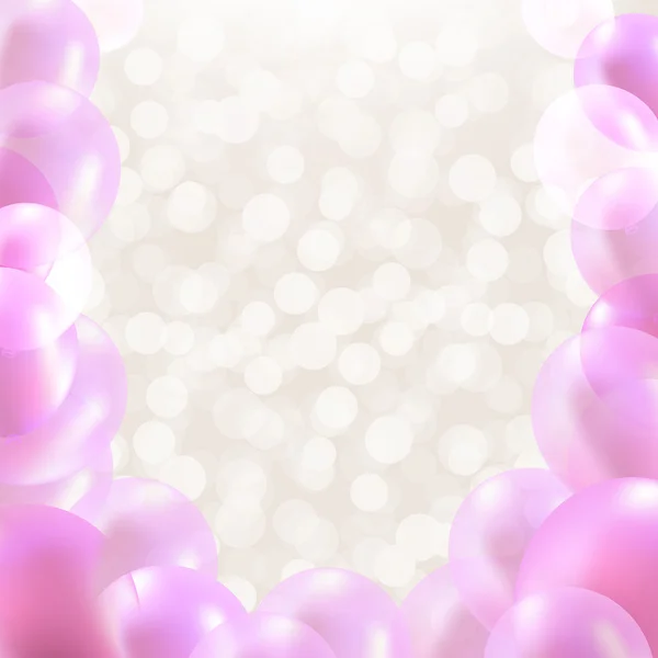 Einfassung aus rosa Luftballons — Stockvektor