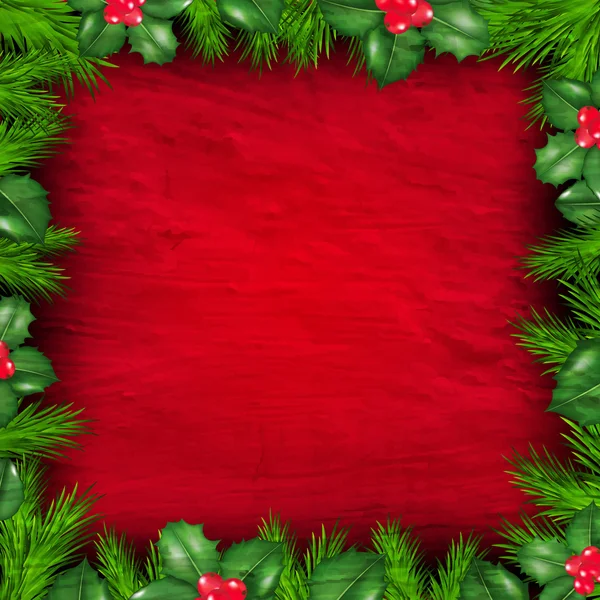 Marco de Navidad de Holly Berry — Archivo Imágenes Vectoriales
