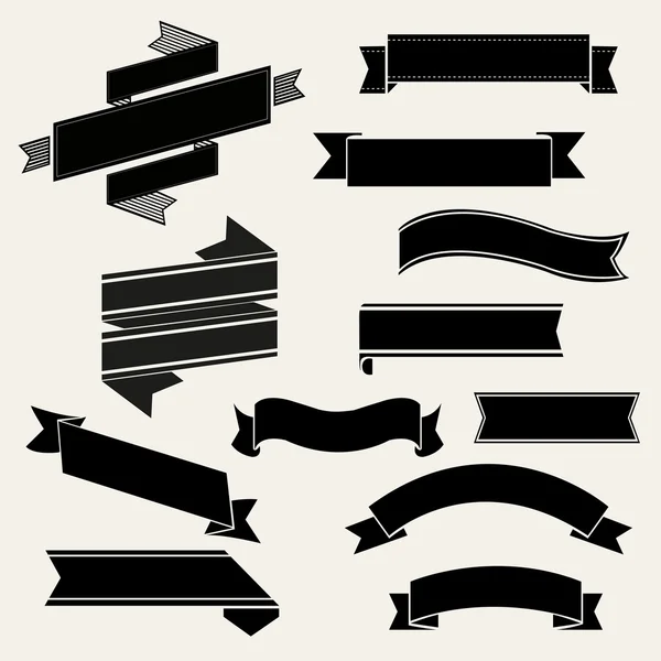 레트로 리본 세트 — 스톡 벡터