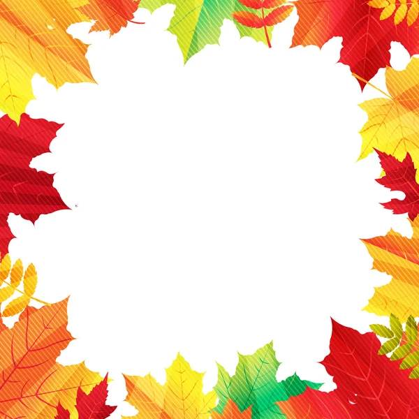 Frontera de otoño con hojas — Vector de stock