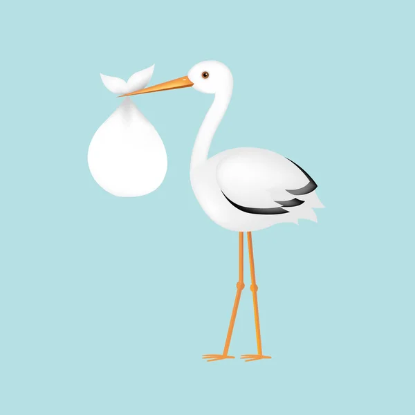 Storch mit Baby — Stockvektor