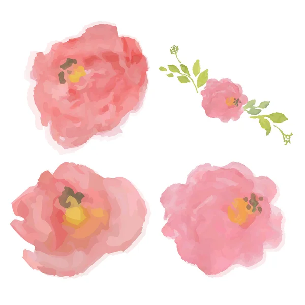 Aquarela rosas pastel —  Vetores de Stock
