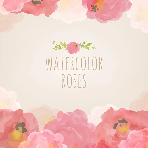 Watercolor Roses — Stock Vector