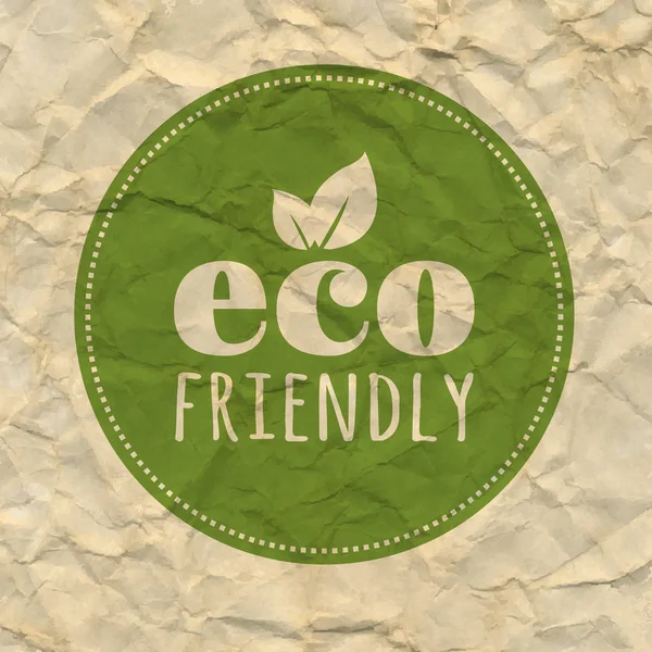 Papier brun broyé avec label écologique — Image vectorielle