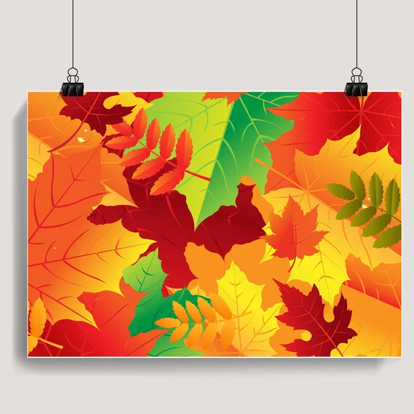 Banner de otoño con malla de gradiente — Vector de stock