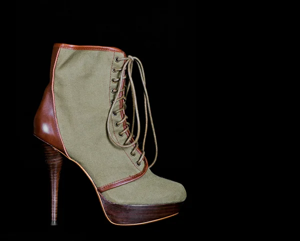 Lace alla moda su Boot — Foto Stock