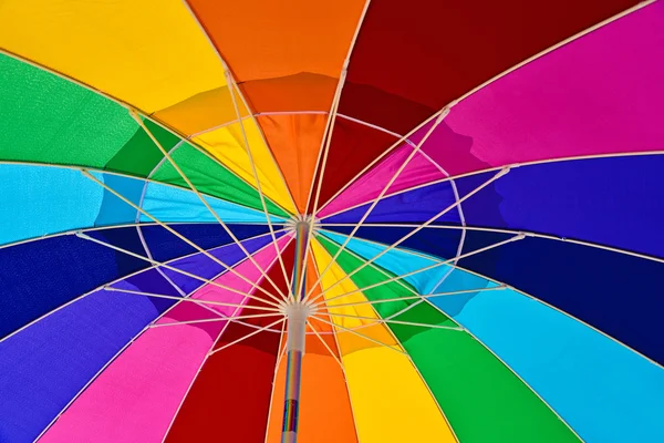 Rainbow Color Beach Umbrella — Stock Photo, Image