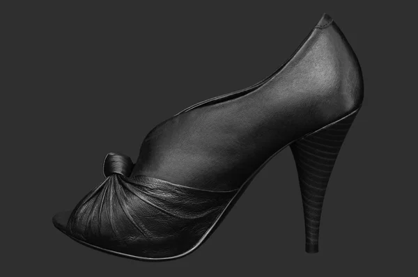 Czarny wysoki obcas buty — Zdjęcie stockowe