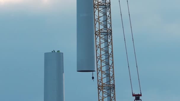 風力発電機の建設ビデオは — ストック動画