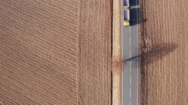 Caminhão Vazio Dirigindo Uma Estrada País Cima — Vídeo de Stock