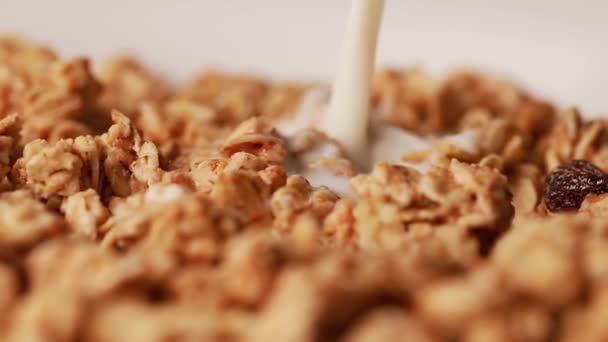 Céréales Avec Lait Ajouté Ralenti — Video