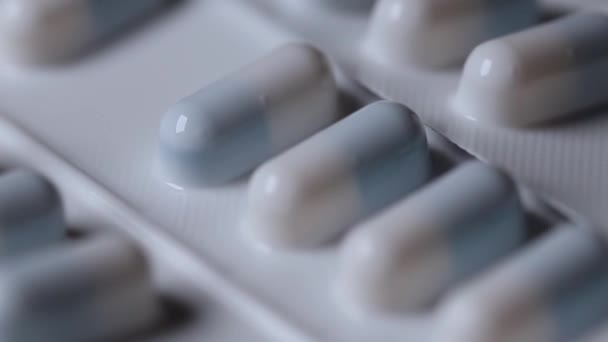 Medikamentenkapseln Packungen Mit Bewegung Gefilmt — Stockvideo