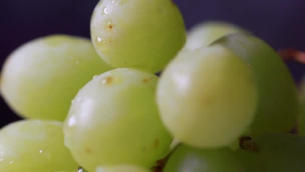Świeże Zielone Winogrona Bliska — Wideo stockowe