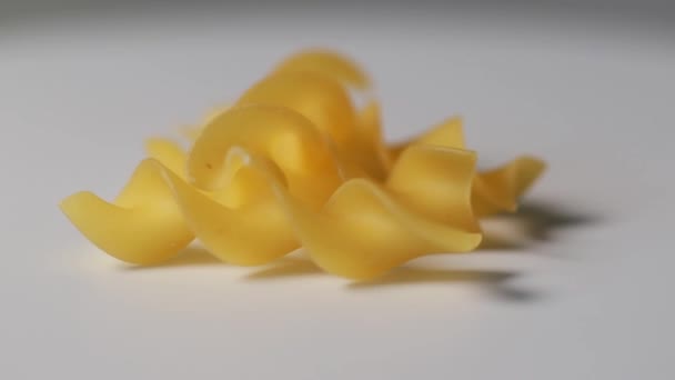 Some Fresh Raw Pasta Filmed Movement — Stock Video