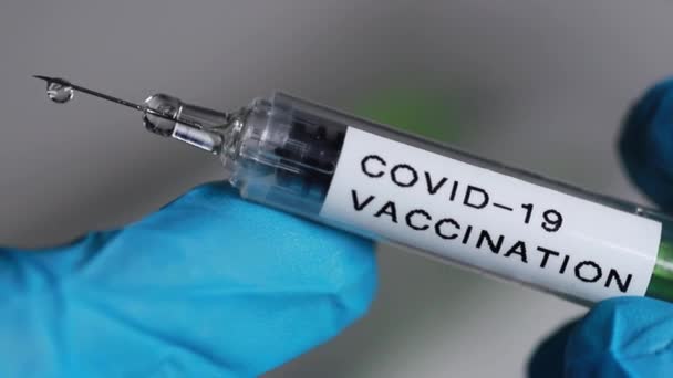 Conceptul Simplu Vaccinare Covid — Videoclip de stoc