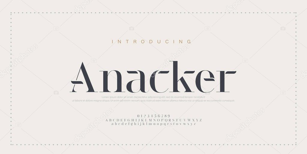 Elegant alphabet letters font and number. Classic Copper Lettering Minimal Fashion Designs. Typography fonts regular uppercase and lowercase. vector illustration