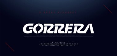 Sport modern italic alphabet fonts and number. Typography, abstract technology, fashion, digital, future creative logo font. vector illustration clipart