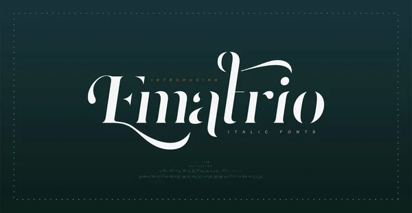 Luxo Vintage Alfabeto Letras Itálico Fonte Tipografia Elegante Clássico Lettering — Vetor de Stock