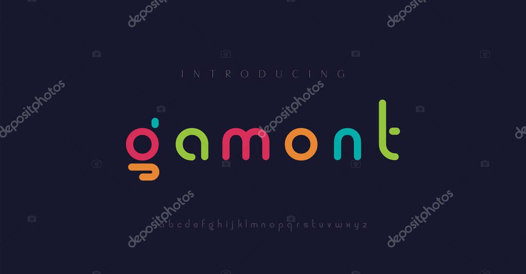 Minimal modern alphabet fonts. Typography minimalist urban digital fashion future creative logo font. vector illustration