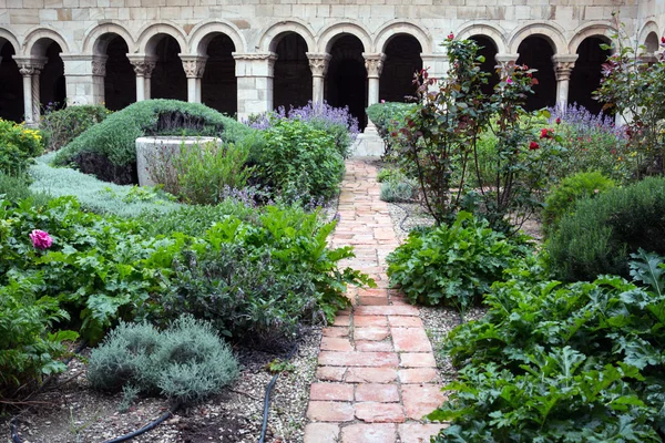 Cloître de la cathédrale à Elne — Photo