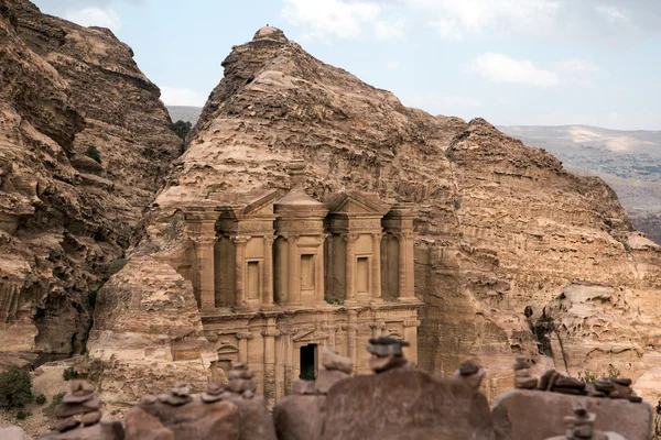 Het klooster in petra, jordan — Stockfoto