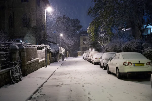 エルサレムを雪します。 — ストック写真