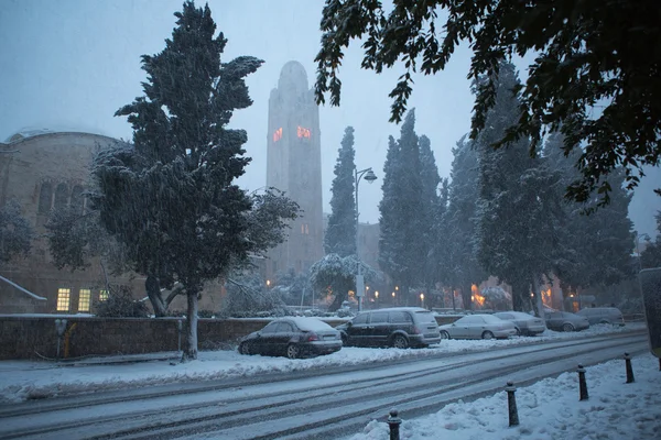 Sneeuw in Jeruzalem — Stockfoto